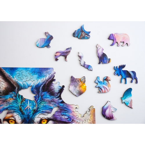 Puzzle Drewniane 25 x 25 cm WILK 145 Elementów Układanka Drewniana